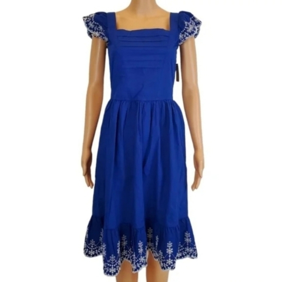 Gymboree Blue Belle Navy Narrow eyelet dress - Picture 9 of 10